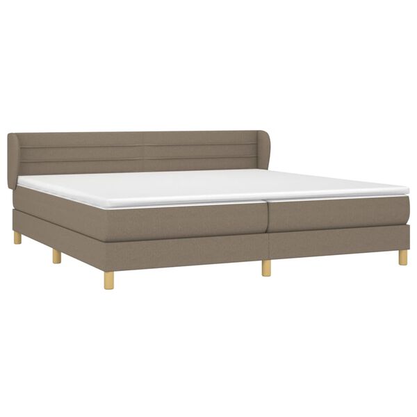 vidaXL Sommier &agrave; lattes de lit avec matelas Taupe 200x200 cm Tissu