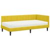 vidaXL Cadre de lit d'angle avec matelas 2 pcs Jaune Velours