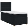 vidaXL Lit boxspring avec matelas Noir 90 x 200 cm Tissu