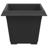 vidaXL Pot de Fleurs Carr&eacute; 24 pcs Noir 43 x 43 x 33.5 cm Plastique