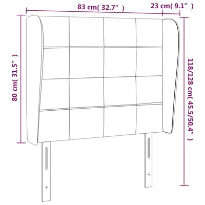 vidaXL Tête de lit avec oreilles Vert foncé 83x23x118/128 cm Velours