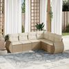 vidaXL Salon de jardin avec coussins 6 pcs beige r&eacute;sine tress&eacute;e