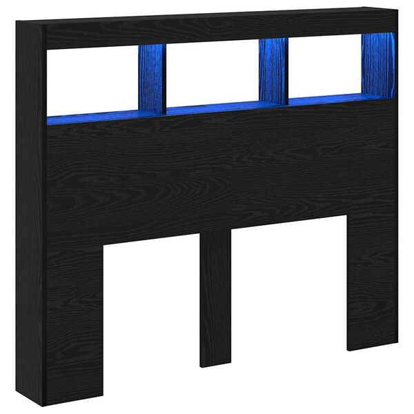 vidaXL Tête de lit Chêne noir 120 x 17 x 102 cm Bois d'ingénierie