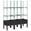 vidaXL Jardini&egrave;re avec treillis noir 120x40x142,5 cm PP