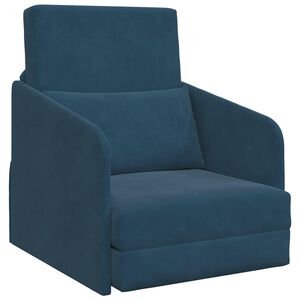 vidaXL Canap&eacute;-Lit Bleu 65 x 80 x 83 cm Velours