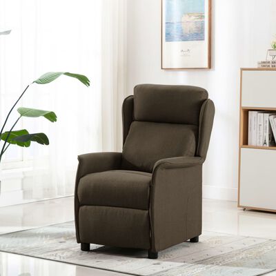 vidaXL Fauteuil inclinable Marron Tissu