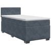 vidaXL Lit boxspring avec matelas Gris fonc&eacute; 90 x 200 cm Velours