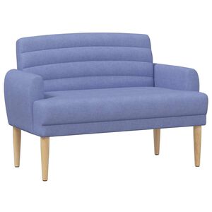 vidaXL Canap&eacute; love seat avec capitonnage en boutons Bleu denim Tissu