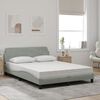 vidaXL Lit avec matelas Dover gris clair 140x200 cm velours