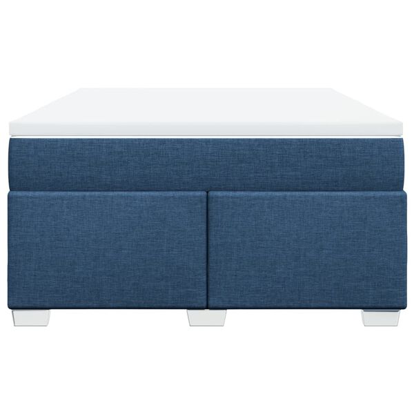 vidaXL Sommier &agrave; lattes de lit avec matelas Bleu 140x200 cm Tissu