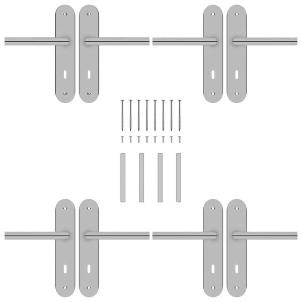 vidaXL Poignées de porte 2 ensembles avec serrure BB Acier inoxydable