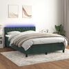 vidaXL Sommier &agrave; lattes de lit avec matelas LED Vert fonc&eacute; 140x190 cm