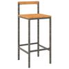 vidaXL Tabourets de bar lot de 2 gris r&eacute;sine tress&eacute;e et bois d'acacia