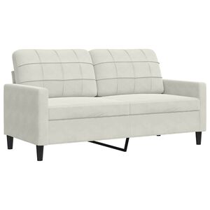 vidaXL Canap&eacute; &agrave; 2 places Cr&egrave;me 140 cm Velours