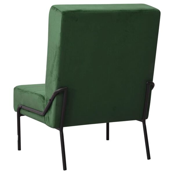 vidaXL Chaise de relaxation 65x79x87 cm Vert fonc&eacute; Velours