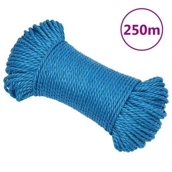 vidaXL Corde de travail Bleu 8 mm 250 m Polypropyl&egrave;ne