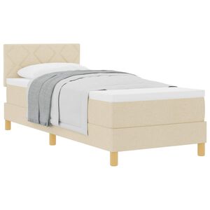 vidaXL Lit &agrave; ressorts avec matelas Cr&egrave;me 80 x 200 cm tissu