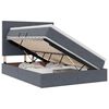 vidaXL Lit de rangement LED avec matelas Gris fonc&eacute; 140 x 190 cm