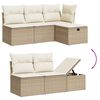 vidaXL Salon de jardin avec coussins 7 pcs beige r&eacute;sine tress&eacute;e