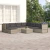 vidaXL Salon de jardin 8 pcs avec coussins Gris Résine tressée