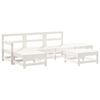vidaXL Salon de jardin 6 pcs Blanc Bois de pin massif