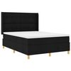 vidaXL Lit &agrave; ressorts avec bandes LED Noir 140 x 190 cm tissu