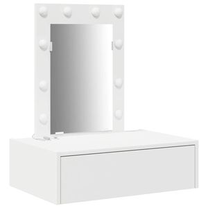 vidaXL Table de Toilette Blanc 60 x 40 x 70 cm Bois d'ing&eacute;nierie