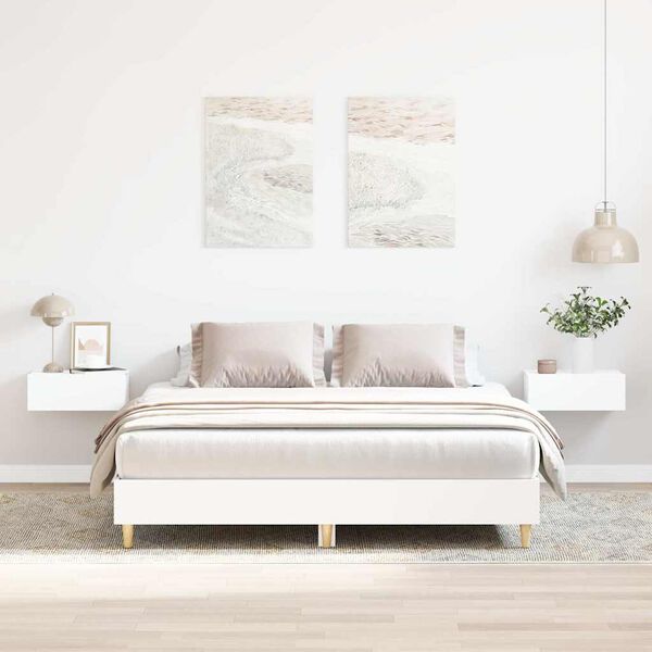 vidaXL Cadre de lit sans matelas blanc 150x200 cm bois d'ingénierie