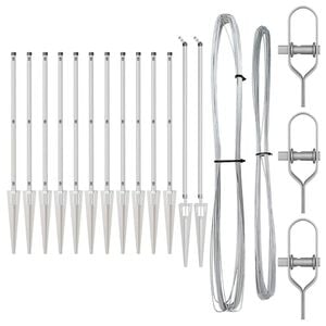 vidaXL Poteau de cl&ocirc;ture. 13 pcs Argent&eacute; Acier