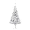 vidaXL Arbre de Noël artificiel pré-éclairé/boules argenté 180 cm PET
