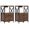vidaXL Cabinet de chevet 2 pc Ch&ecirc;ne brun 40 x 31 x 60 cm