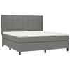 vidaXL Sommier &agrave; lattes de lit matelas LED Gris fonc&eacute; 160x200 cm Tissu
