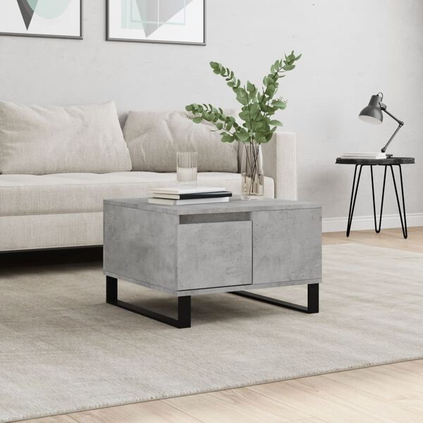 vidaXL Table basse gris b&eacute;ton 55x55x36,5 cm bois d'ing&eacute;nierie