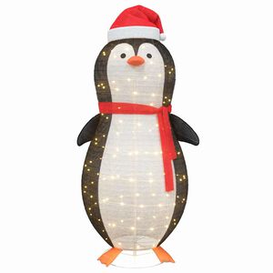 vidaXL Figure de pingouin en neige Blanc chaud 78 x 178 cm tissu