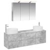 vidaXL Ensemble de mobilier de salle de bain 4 pc Gris b&eacute;ton