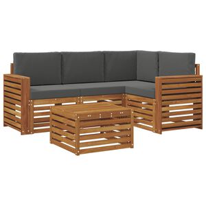 vidaXL Ensemble de canap&eacute;s d'ext&eacute;rieur 5 pc Naturel et Anthracite