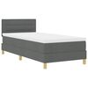 vidaXL Lit &agrave; ressorts avec matelas Gris fonc&eacute; 90 x 200 cm tissu