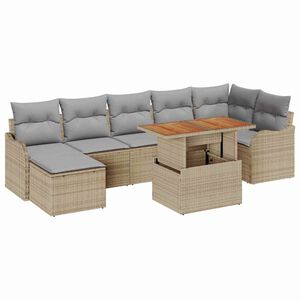 vidaXL Ensemble de canap&eacute; de jardin 8 pc beige et gris clair