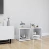 vidaXL Meubles TV 2 pcs blanc brillant 37x35x37 cm bois d&rsquo;ing&eacute;nierie