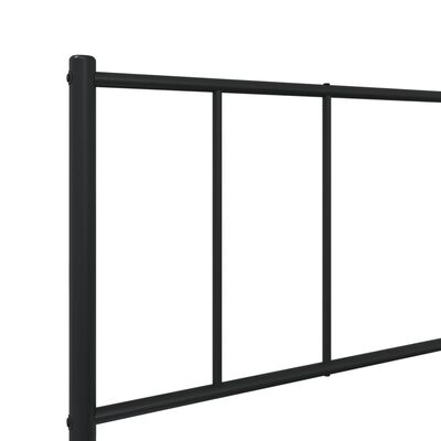 vidaXL Cadre de lit métal sans matelas avec tête de lit noir 75x190 cm