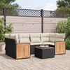 vidaXL Salon de jardin 7 pcs avec coussins noir r&eacute;sine tress&eacute;e