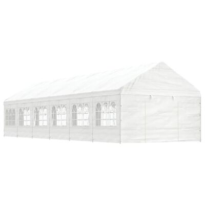 vidaXL Belvédère avec toit blanc 13,38x4,08x3,22 m polyéthylène