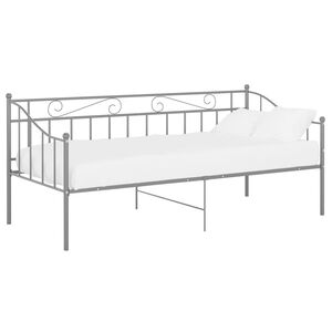 vidaXL Cadre de canap&eacute;-lit sans matelas gris m&eacute;tal 90x200 cm