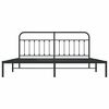 vidaXL Cadre de lit métal sans matelas avec tête de lit noir 193x203cm