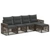 vidaXL Ensemble de canap&eacute; de jardin 5 pc Gris et Gris fonc&eacute; polyrotin