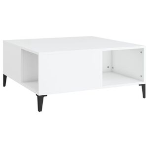 vidaXL Table basse blanc 80x80x36,5 cm bois d'ing&eacute;nierie