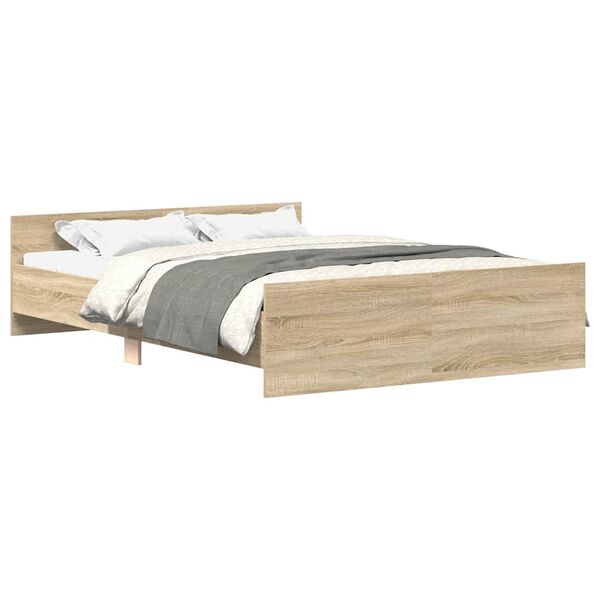 vidaXL Cadre de lit sans matelas ch&ecirc;ne sonoma 150x200 cm