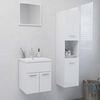 vidaXL Ensemble de meubles de salle de bain Blanc brillant Agglom&eacute;r&eacute;