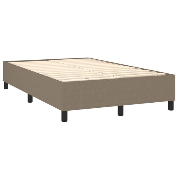 vidaXL Sommier &agrave; lattes de lit avec matelas Taupe 140x190 cm Tissu