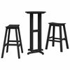 vidaXL Ensemble de bar de jardin 3 pcs Noir HDPE